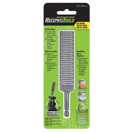 Recipro Tools RCT-FRW-10 Flat Wood Rasp File For Reciprocating Saws